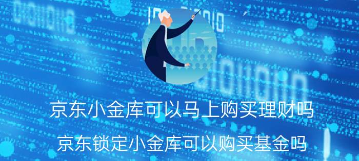 京东小金库可以马上购买理财吗 京东锁定小金库可以购买基金吗？